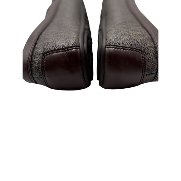 Michael Kors Womens Everett Loafer Size 8M Monogram Brown Leather - Picture 7 of 8
